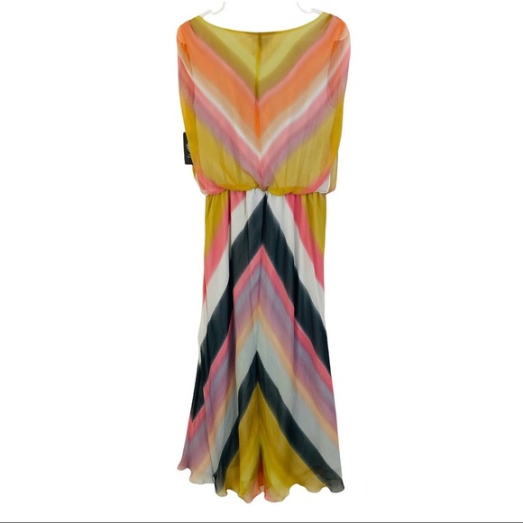 Vince Camuto Multi Color Chevron Sleeveless Maxi Dress NWT $148 - Picture 2 of 12